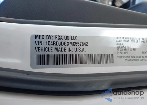 2021 Dodge Durango Gt Plus Awd from USA, damaged, VIN 1C4RDJDGXMC557642